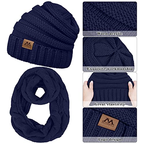 Motarto Winter Warm Set Knitted Scarf Beanie Hat Touchscreen Gloves Ear Warmer Cold Weather Gear for Men or Women3