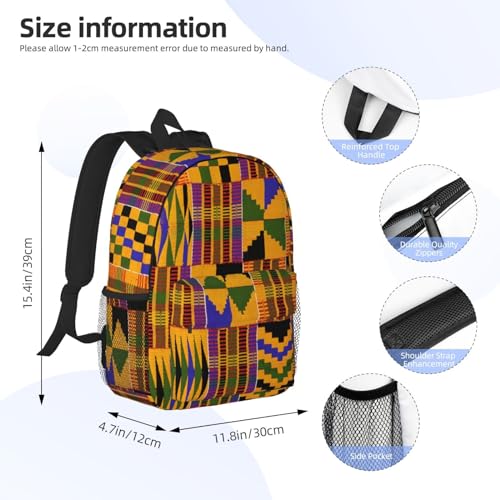 ASYG Retro African Tribes 15.4" Backpack Women Men Cute Laptop Bag with Adjustable Shoulder Straps4