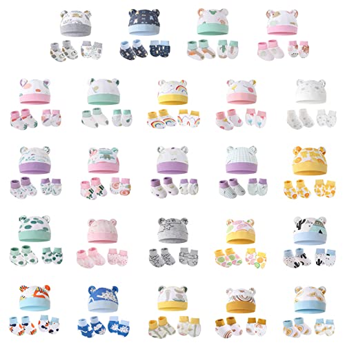 Newborn Baby Mittens Newborn Baby Baby Gloves Sock Set No Scratch Mittens Baby Mittens Anti Scratch2