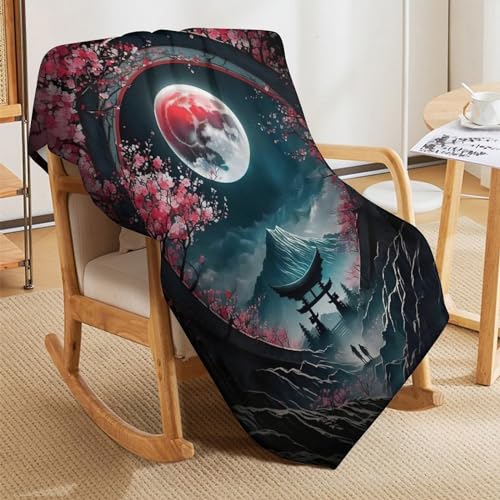 Couverture polaire sérénité au clair de lune sakura 130x150cm - 8