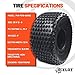Ocelot 25x12x9 ATV/UTV Tire with Non-Directional Tread, Self-Cleaning Lug Design, Great Flotation - 25-Inch