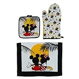 Disney Sunset Design Mickey and Minnie Mouse Kitchen Towel Set, 3 Piece