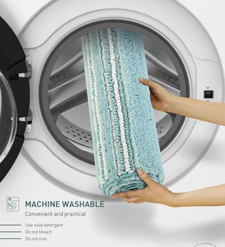 Image of Obsessions Ultra Soft Solid Bath Mat - Premium 1950 GSM Density, Anti-Skid Safety Backing & Superior Absorbency for Quick-Dry Comfort (50x80 cm, Aqua)