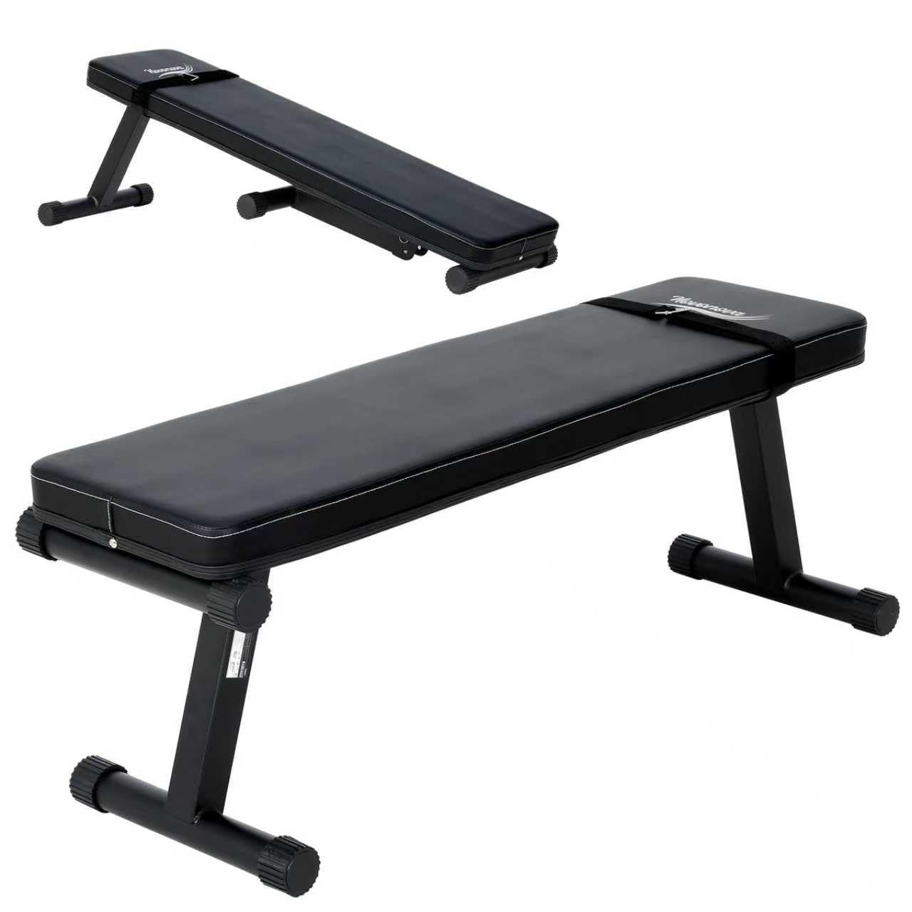 Banco Musculación plegable, Banco De Pesas Plano, armazón robusta y segura, cómodo acolchado Banco Abdominales carga máx. 150 kg