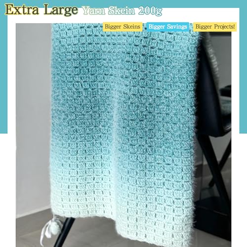Image of Katech Ombre Yarn for Crocheting-Large Skein of Gradient Yarn Cake-2 Pack of 200g /7.05 oz-80% Acrylic,20% Nylon- #4 Medium-Perfect for Star Blankets, Scarves, Shawls and Garments (K)