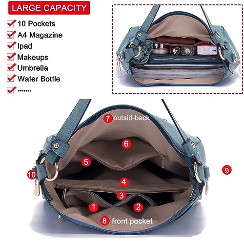 Image of Women Large Crossbody Bags Ladies Satchel Shoulder Handbags Purse and Wallet Set for Women Totes Hobo Purses