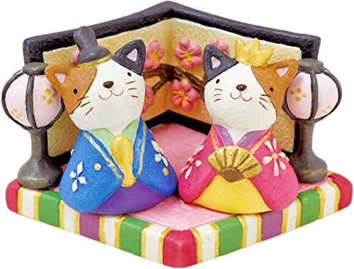 Amazon.co.jp: 丸和貿易 置物 ネコセット お雛様/ ×D3×H4.3cm お内裏様 