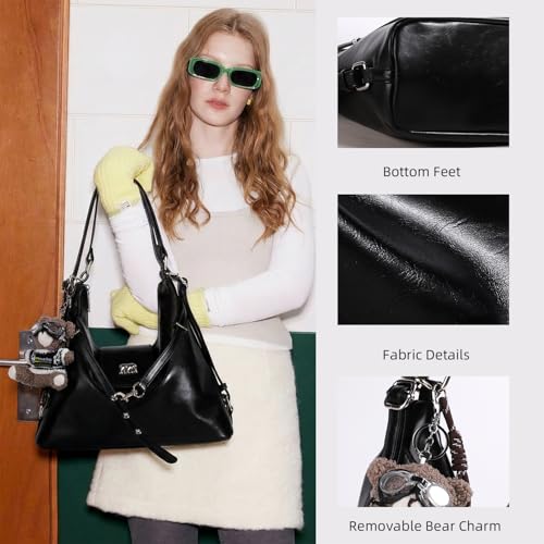 Mochila convertible para mujer en cuero encerado 2-en-1 miniatura 4