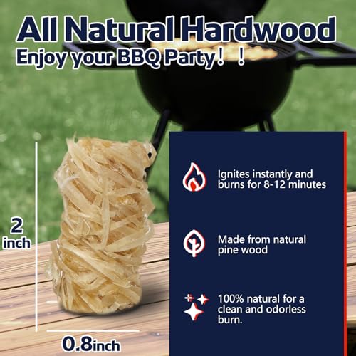 Fire Starter 72Pcs - Extra Long 12min Natural Fire Starters for Grill, Fireplace, Camping & Survival Kit | Waterproof, Odorless, Safe for BBQ/Pizza Oven/Chimney (Indoor & Outdoor) - Image 5