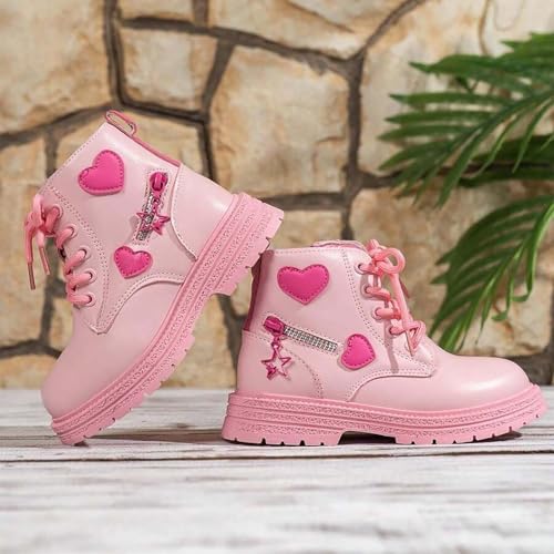 IWIHMIV Girls Ankle Booties Toddler Riding Boots Leather Booties Girls Ankle Boots Low Block Heel Zipper Booties Little Kid4