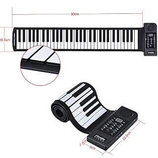 CHOYUE Portable Silicon 61 Touches Roll Up Piano MIDI électronique Clavier avec Haut-Parleur - Les Beatles, Paul McCartney, John Lennon, RIngo Starr, George Harrison CHOYUE Portable Silicon 61 Touches Roll Up Piano MIDI électronique Clavier avec Haut-Parleur – Image 2