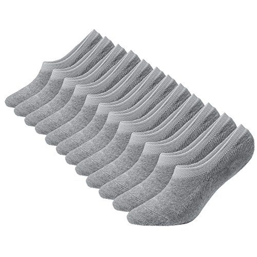 KONY No Show Socks Womens Non Slip, 6 Pairs Cotton Thick Cushioned Flat Boat Liner Low Ankle Socks Sneakers Footies Size 6-9