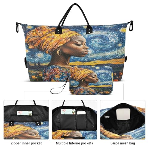 Travel Duffle Bag Weekender Bags Overnight Bag with Toiletry Bag Gym Duffel Bag Stary Sky Girl for Travel Business Trips Sport2