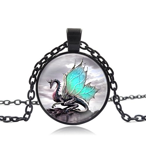 Blue Wing Dragon Necklace Dragon Pendant Necklace or Dragon Keyring Dragon Jewelry Dragon Pendant Dragon Necklace