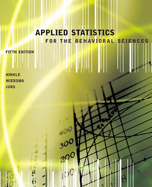 Applied Statistics for the Behavioral Sciences