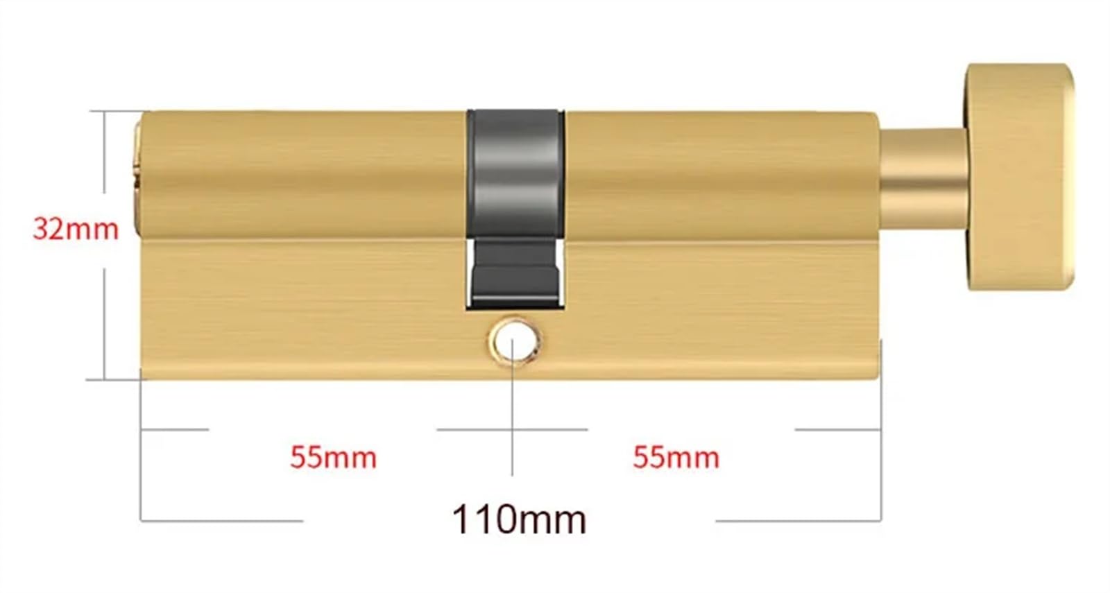 Zamek cylindryczny do drzwi, Zamek mosiężny do drzwi PCV z pojedynczym cylindrem, 60-110 mm(110mm)