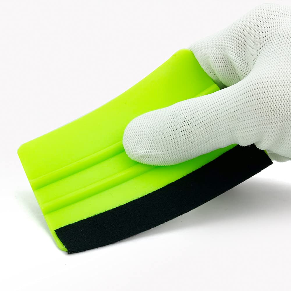 Umaki 20 Piece Car Wrap Plastic Squeegee, 10.3 x 7.5cm Felt Edge Decal Applicator, Green, 10.2 x 7.3cm - Image 4
