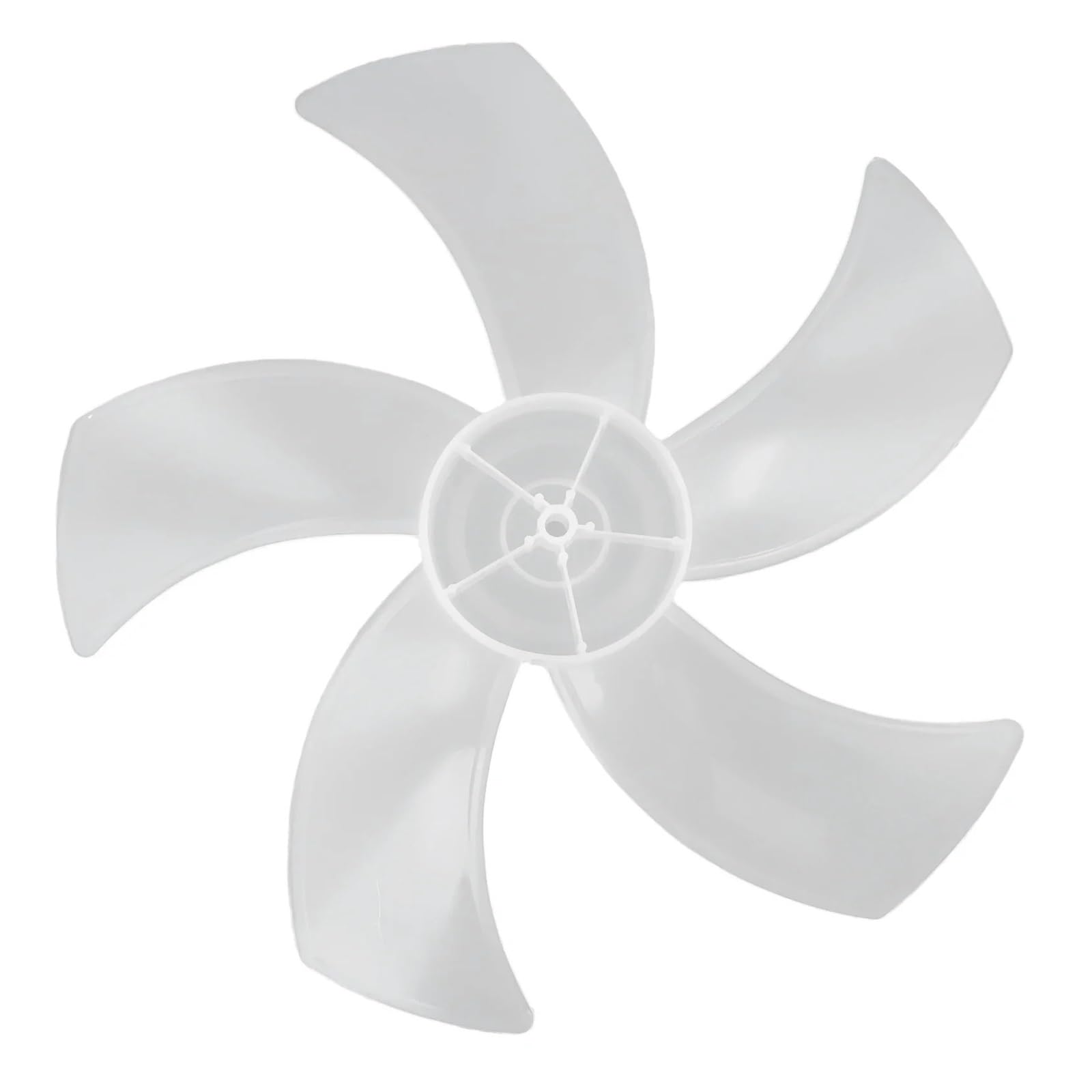 FOELANNE Plastic Fan Blade, Fan Blade 16 Inch 5 Leaves AS ABS Black White Replacement(White)