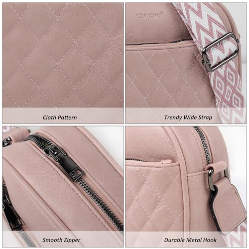 Image of TANTOMI Crossbody Purses for Women Leather Purse Shoulder Handbags with Wide Strap, Small Crossbody Bags for Women Travel