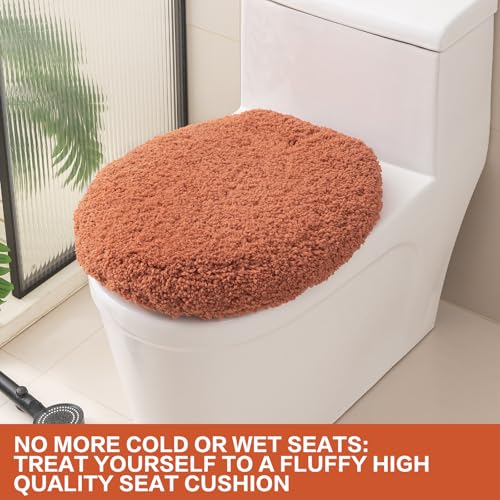 Image of Microfiber Toilet Lid Cover, 17.5 inchx15 inch Fits Round Oblong and Elongated