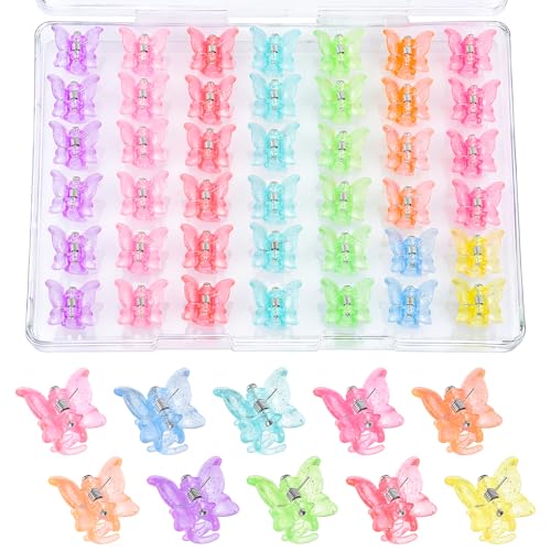 80Pcs Butterfly Hair Clips for Girls 0.6Inch Mini Hair Clips In 10 Colors - 90s outfits for women - Small Barrettes Hair Accessories For Girls Toddlers kids With Storage Box Tiny Claw Clips Bulk