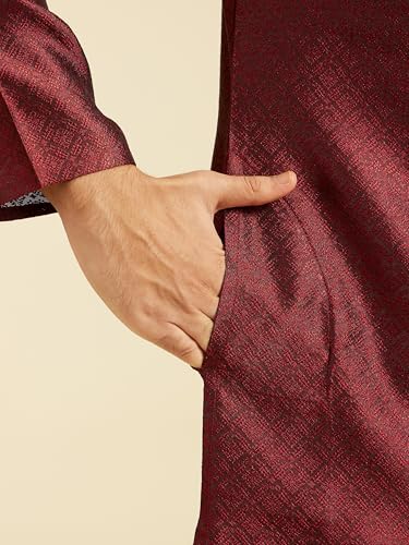 Image of DIWAS BY MANYAVAR Men's Art Silk Self Design Kurta (1pc)