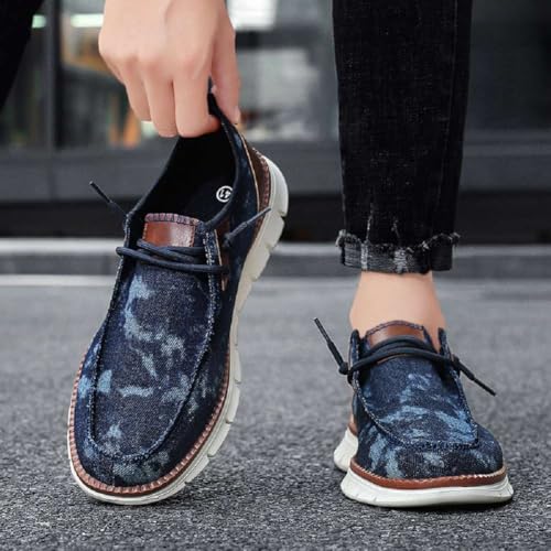 Mens Canvas Loafers Comfort Breathable Walking Shoes Lightweight Causal Slip-ons3