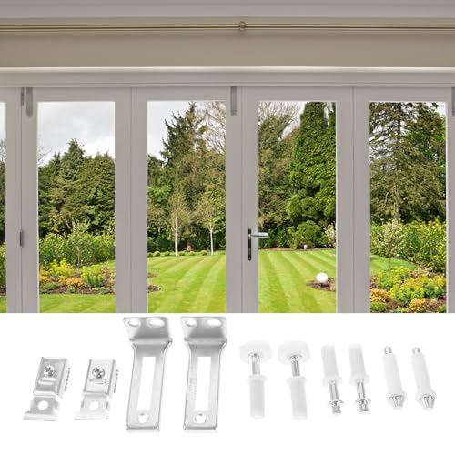 Kit de reparación de herrajes para puerta abatible Artibetter con pivotes inferiores y rodillos para puertas de clóset 8 piezas miniatura 6