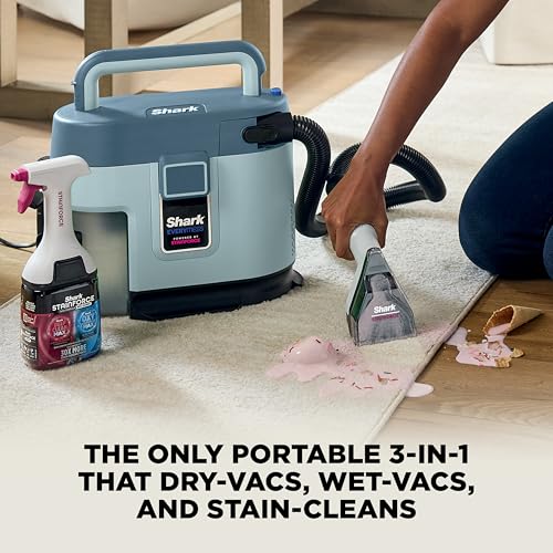 Image of Shark EveryMess Ultra-Powerful 3-in-1 Wet Vac, Dry Vac, & Stain Eliminator with StainForce Technology, Perfect for Homes, Pets, and Cars, 3 Accessories and Cleaning Solution, Gray, VX101