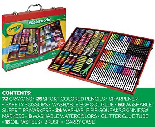 Crayola Masterworks Art Case (200+ Pcs), Art Set For Kids, Includes Markers, Paints, Colored Pencils, & Crayons, Kids Back To School Supplies, 4+ #TOP2