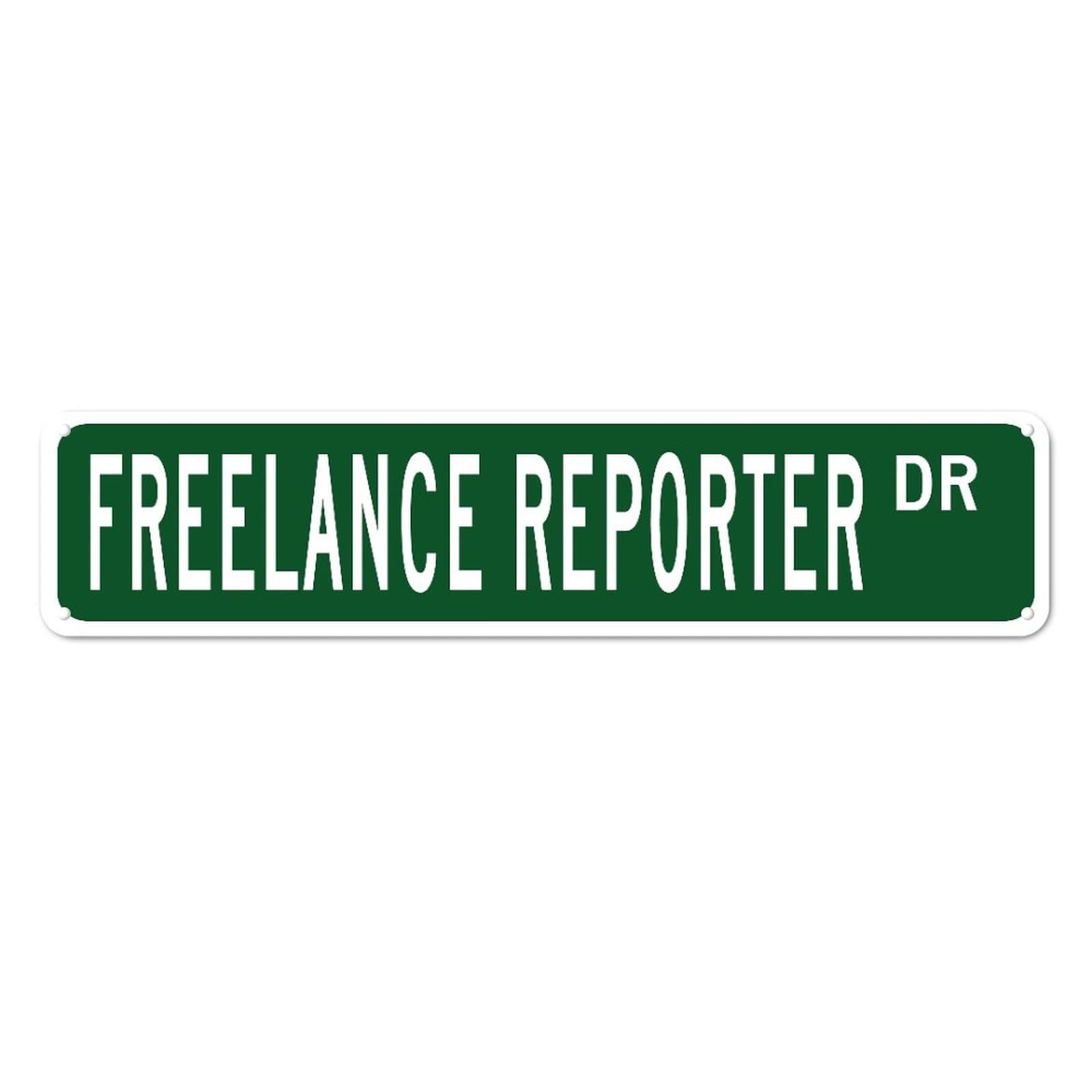 Freelance Reporter DR Retro Tin Signs Plaque Aluminum Metal Sign Quotes Home Kitchen Garden Wall Funny Pub Club Porch Decoration 4x16 Inch