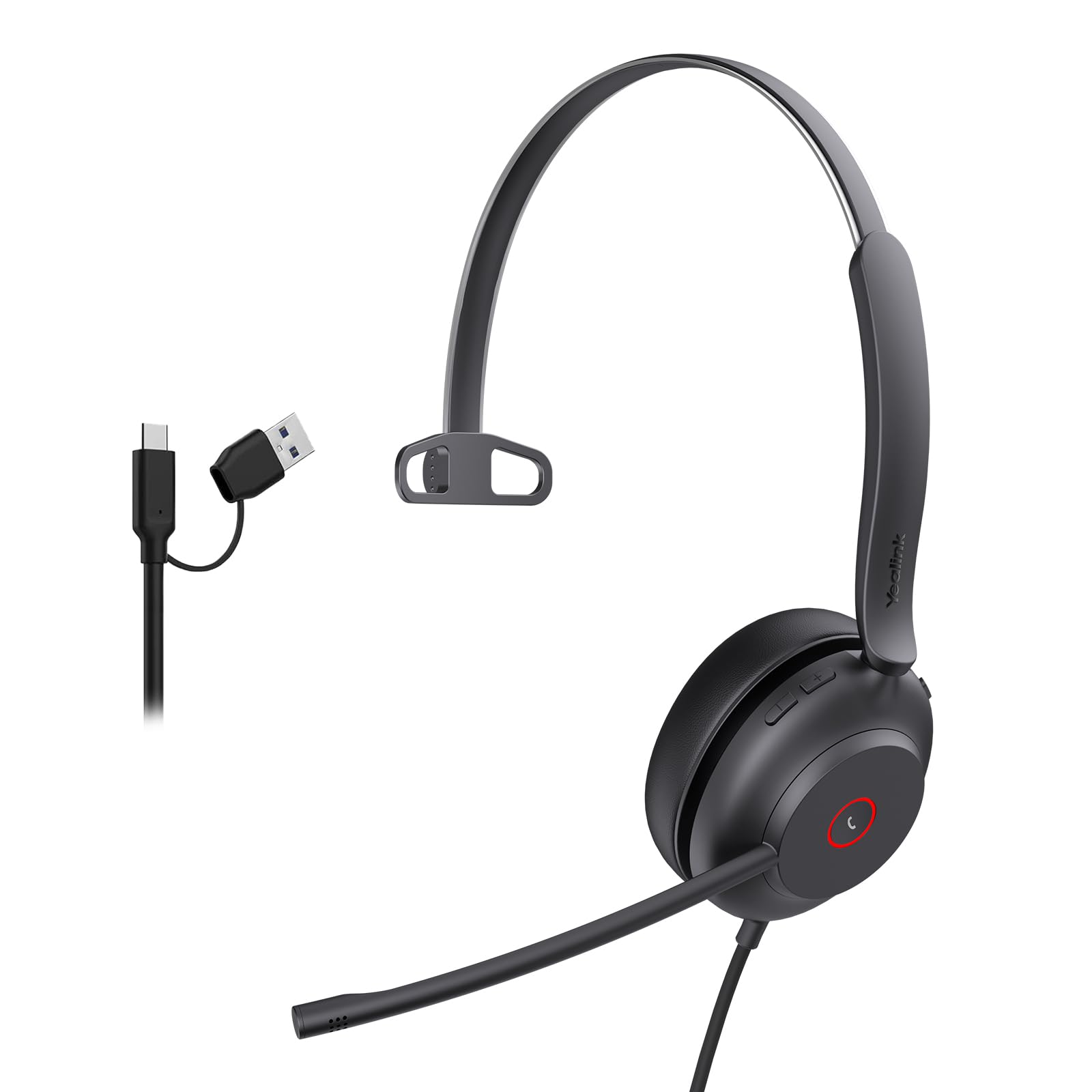 Yealink UH37 PC Headset with Mic for Computer Wired Headphones with USB-C/A