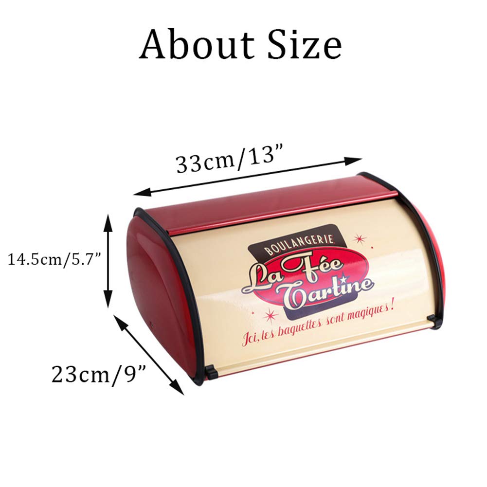 Contenitore Per Pane Vintage In Metallo - 33 Cm, Blu, Con Coperchio A Rullo Per Mantenere Fresco - Foto 11