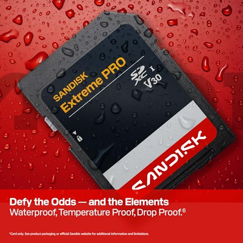 Image of SANDISK 64GB Extreme PRO SD UHS-I Card - Up to 200MB /s Read Speed and 90MB /s Write Speed, 4K UHD, Full HD, U3, and V30 - SDSDXXU-064G-GSCIN