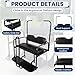 KUAFU Golf Cart Flip Back Seat Compatible with 1994.5-Up EZGO TXT with Handle Bar Roof Support Rear Seat Black (Delivered in 3 Packages)