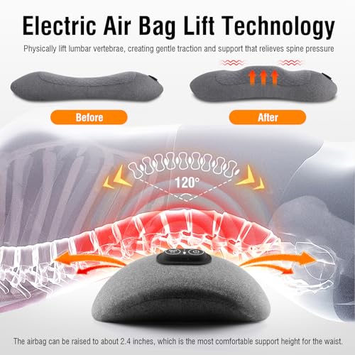 USUIE 3-in-1 Rechargeable Electric Lumbar Support Pillow with Heat and Massage and Tractio - image 5