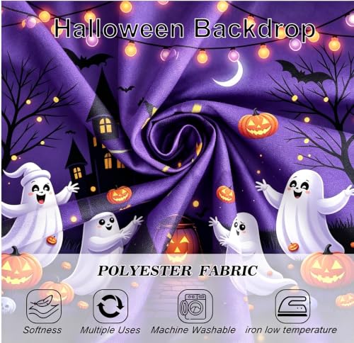 Image of 152Pcs Halloween Balloons Arch Kit with Halloween Backdrop and 3D Bat, Orange Black Purple Burgundy Balloons Garland Arch Kit for Spooky One Costume Halloween Birthday Party Decorations
