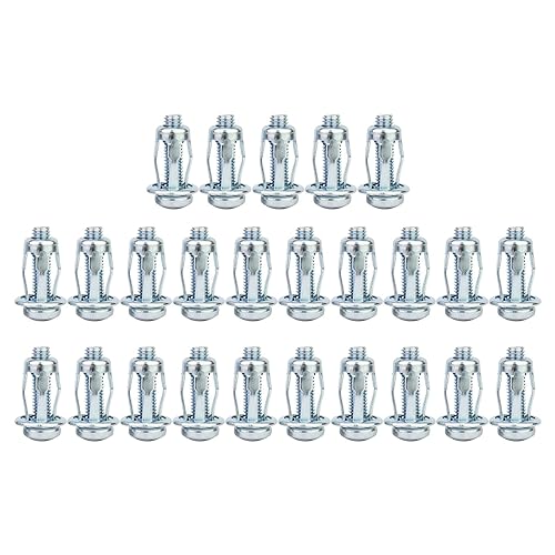 harayaa 25 Tuercas de Pétalo, Tuercas de Rosca para Tapón de Expansión de Metal Anclajes de Pared Huecos Cortos y Largos Anclajes de Tornillo Remaches de Pétalo Tuerca para C