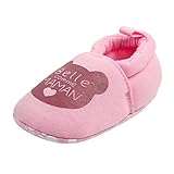 Lazzboy Reizende Kleinkind erste Wanderer babyschuh runde Zehen Ebenen weiche Pantoffel Schuhe(Rosa,11（0~6 M）)