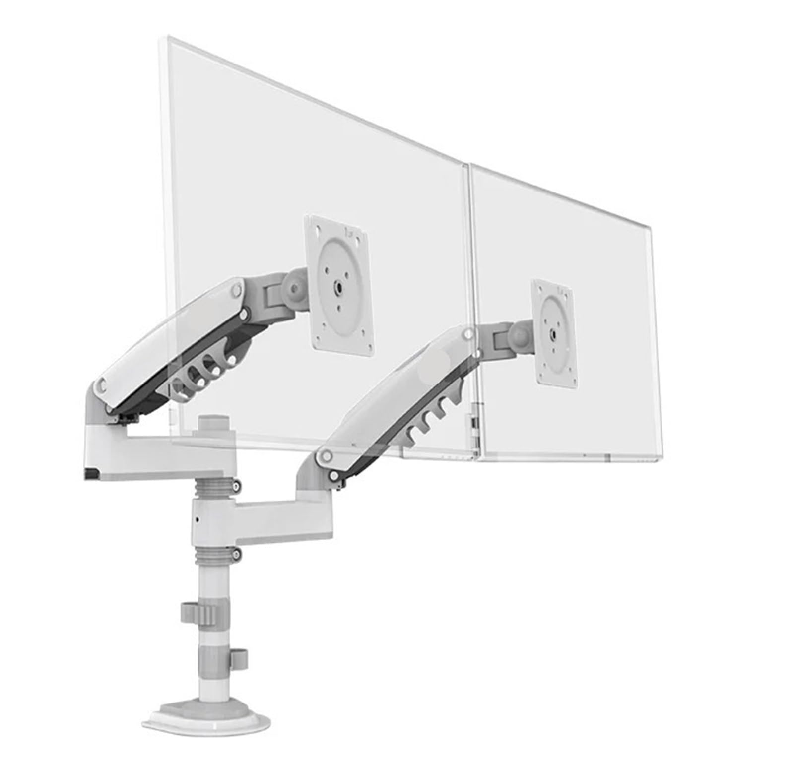 TKJfdTY H180 17-Inch-27-Inch Dual Monitor Table Stand Gas Spring Full Motion Lcd Tv Stand 2-9 Kg Double Arm Clamp Stand，2 9kg white