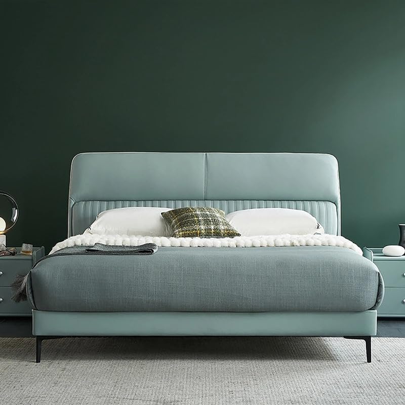 Image of Wakeup India Eclipse King Size Bed 78x72 Inch | Leatherette Fabric Bed | Bedroom Furniture | Premium Upholstery Bed | No Storage | 1 Year Warranty