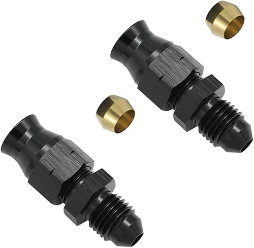 Miniatura 8 de Adaptador de tubo de combustible de línea dura de 10AN macho a 58 "(15.9 mm) de diámetro exterior de aluminio negro