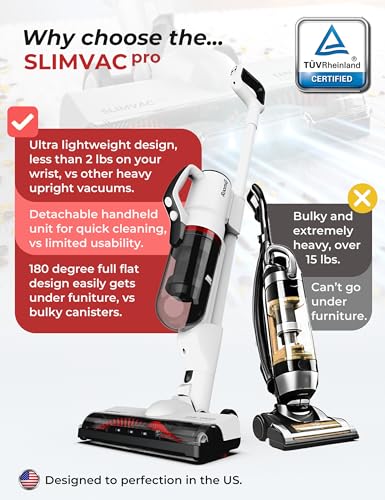 Roomie Tec SlimVac Pro Cordless Vacuum Cleaner for Home - 2200mAh Battery, High Suction Power, Lightweight, Detachable Handheld with HEPA Filter – Multi-Surface Cleaning for Carpets, Hard Floors, Cars — view 2