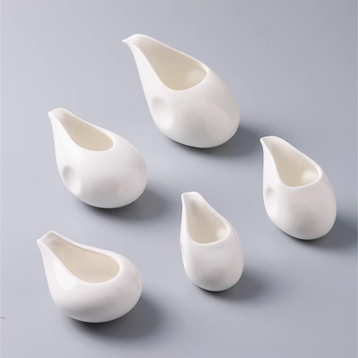 Salsiera per condimenti per insalata, lattine, lattine, bistecche, salse, tazza occidentale, tazza a punta, per cucina e ristorante (6 x 10 cm)