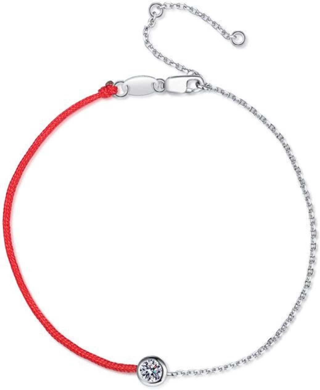 14K Gold Moissanite Bracelet for Women, AORAVISTA-DJustable Lucky Rope Design, Birthday Gift for Women