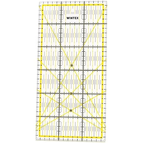 WINTEX Universal Quilting Rulers And Templates 15cm x 60cm, Transparent, 2 Colours Print With cm Grid And Angle Display in 15 x 30 CM Cover