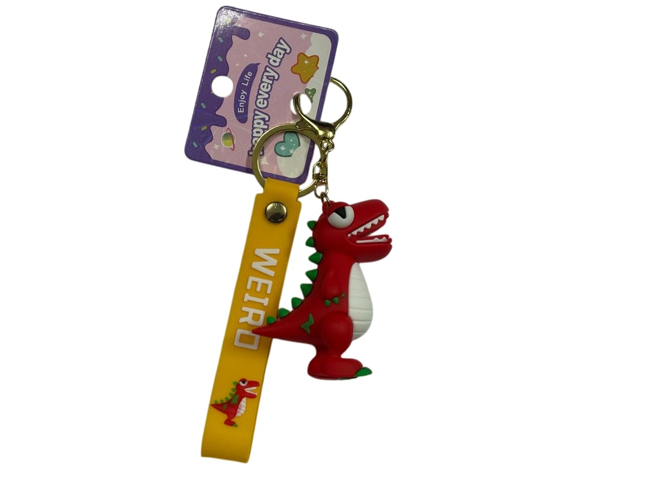 Funny Dinosaur Shape Keychain with Strap | Cute Monster Dino Design Key Ring for Keys Backpack School Bag Decoration-image-46