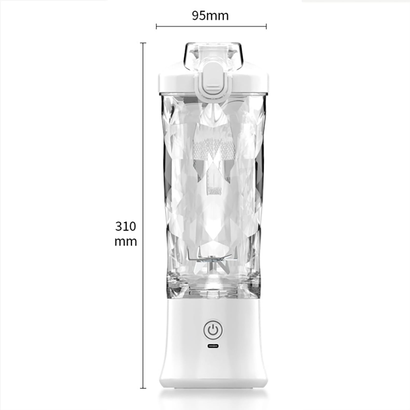 Mini frullatore 600 ml, mixer personale ricaricabile tramite USB per frullati, frullati, alimenti per bambini, mini frullatore senza fili spremiagrumi per viaggi, ufficio e sport