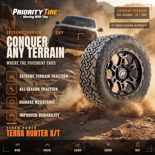 Image of Venom Power Terra Hunter X /T XT All-Terrain Mud Light Truck Radial Tire-31X10.50R15LT 31X10.50X15 31X10.50-15 109S Load Range C LRC 6-Ply BSW Black Side Wall