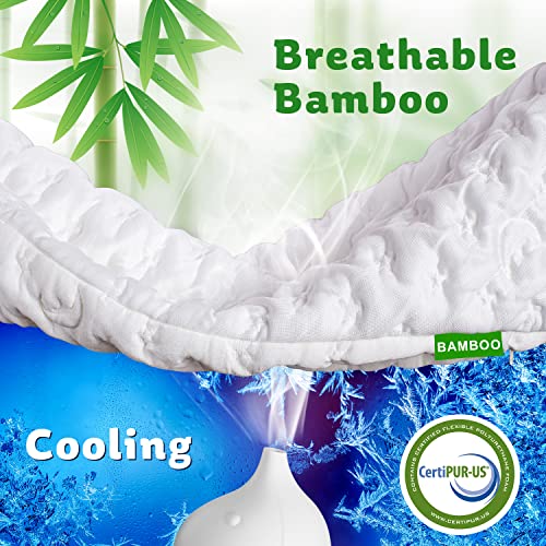 Cooling Side Sleeper Pillow For Neck And Shoulder Pain, Luxury Shredded Memory Foambed Pillows For Sleeping Set Of 2- Adjustable Queen Size Curved Pillow Neck Pillow- Bamboo Washable Pillow Cover #TOP1